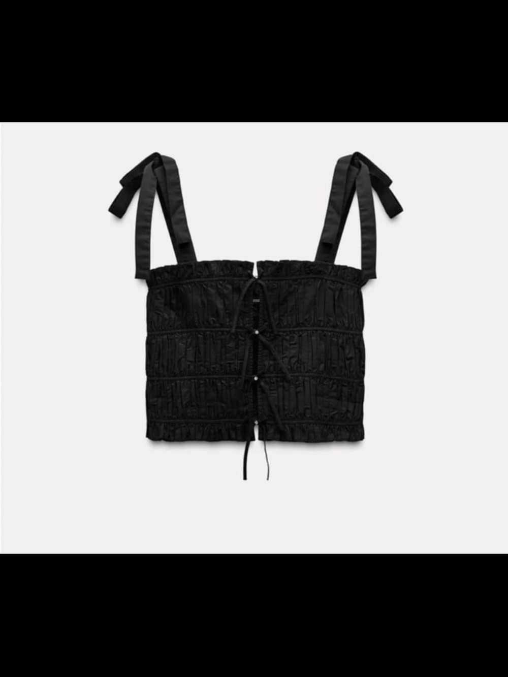 Zara poplin top with jeweled buttons and bows